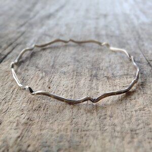 Antique Brass Bangle Stacking Bracelet Ethnic Eclectic Exotic Bohemian - 8 inch